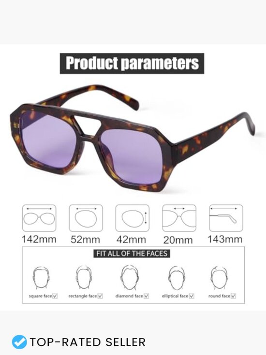 Oversized Aviator Sunglasses Retro Pilot Style UV Protection Unisex main image 6